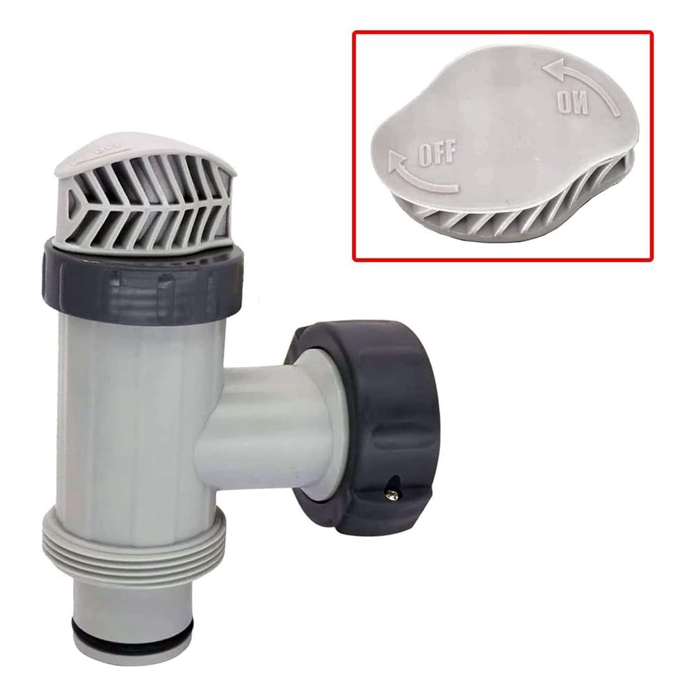 Adaptateur de Tuyau de Piscine pour Pompe à Sable - pour Pièces de Piscine Hors Sol, Grille de Filtre de Sortie de 1,5", Buse D'Entrée et Vanne à Piston.