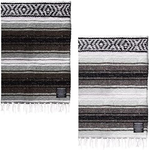 Hydration Nation Authentic Extra Large Mexican Blanket (70"x50") - Handwoven Yoga Blanket, Serape Blanket - Artisanal Falsa Blanket, Beach Blanket, Camping Blanket, Picnic Blanket, Outdoor Blanket Cover