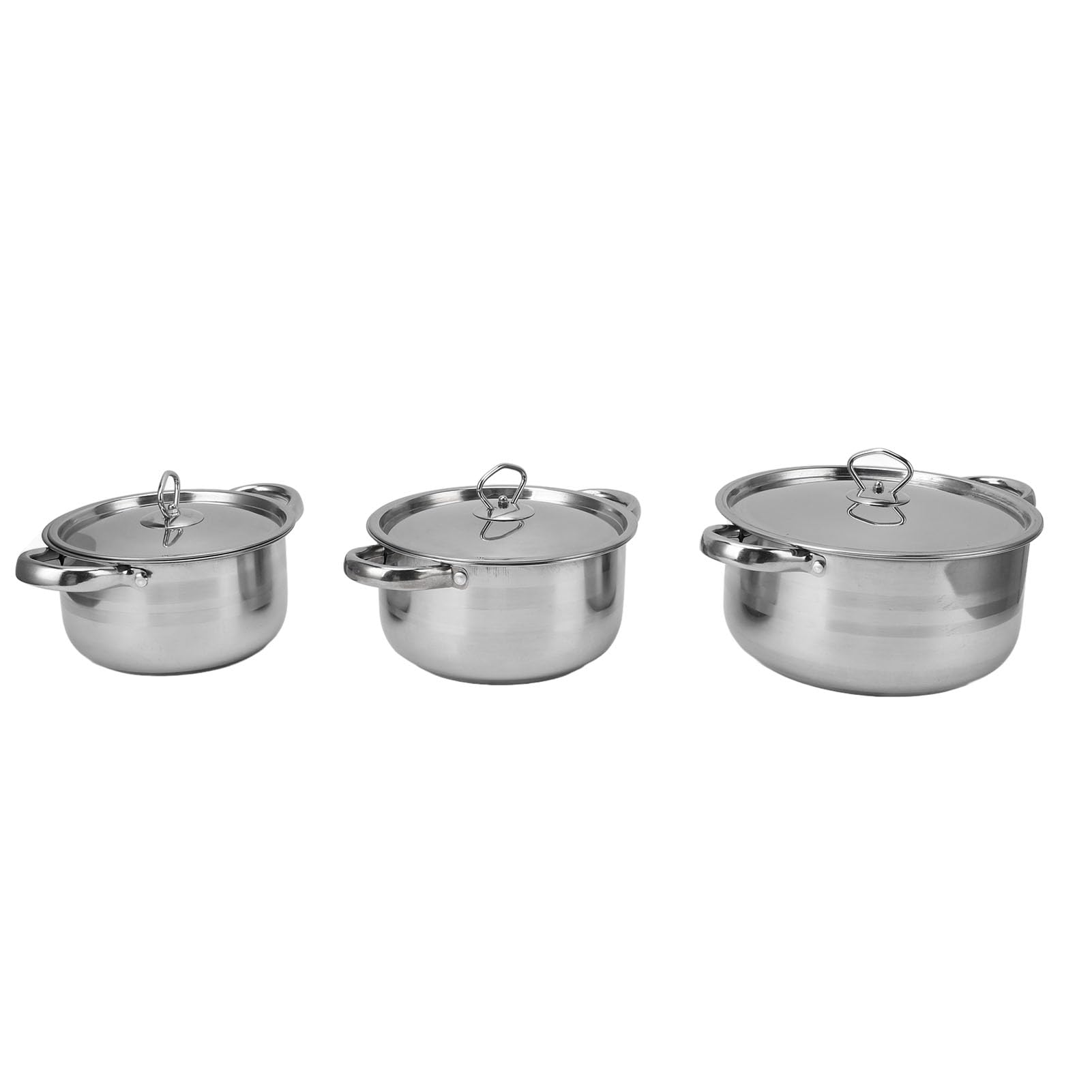 Dioche Juego de Ollas y Sartenes de Acero Inoxidable Juego de Utensilios de Cocina de Primera Calidad para Cocinar en el Hogar de Utensilios de Cocina Duraderos con Ollas para