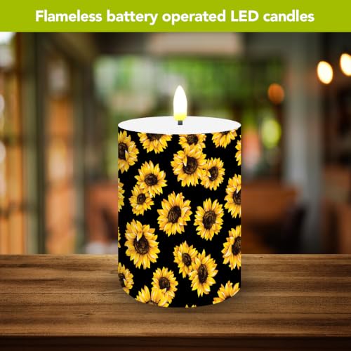 Image of Briarwood Lane Summer Flameless Candle 6x3 Sunflowers Flameless Candle with Timer for Summer