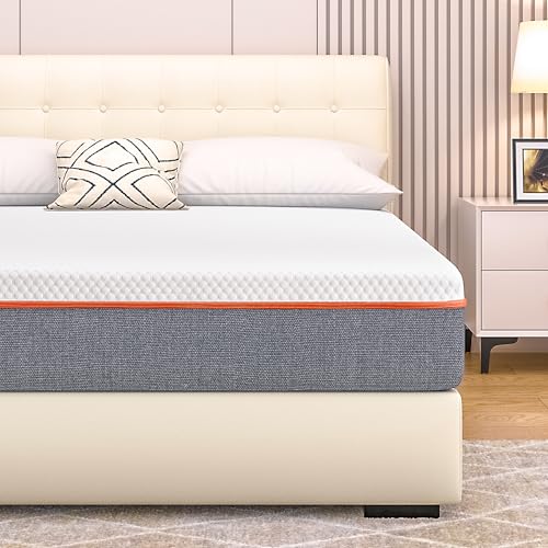 VECELO Charcoal Infused Memory Foam King Mattress 8 Inch, Medium Firm King Size Bed Mattress with Washable Cover for King Bed Frame, Pressure Relieve, Fresh Cooling Comfort
