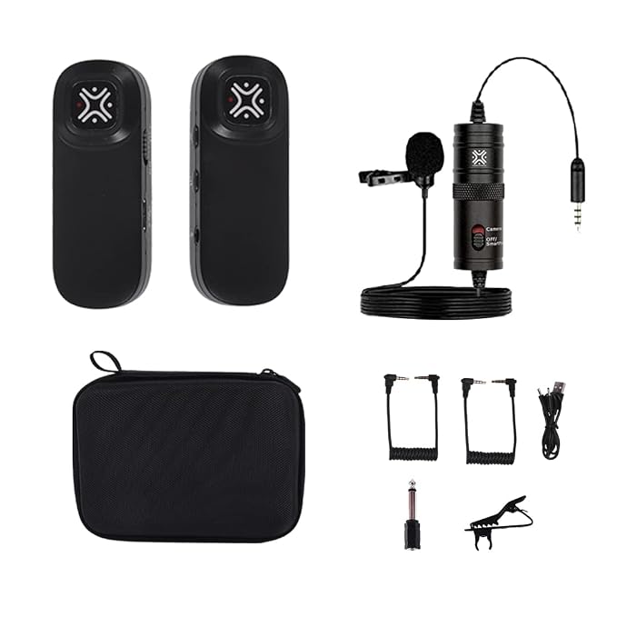 Xtreme Acoustics XAWL303-LM Wireless UHF Universal Microphone with Lavalier Microphone Kit for Mobile and Camera Recording, Singing, YouTube
