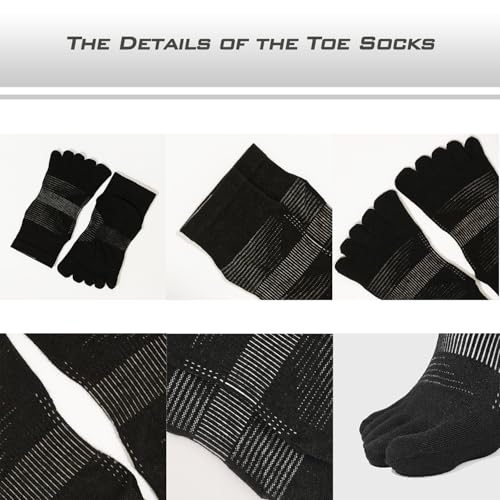Quarter Toe Socks for Men and Women - COOLMAX Five Finger Socks - High Performance Athletic Running Socks(3 Pairs)4