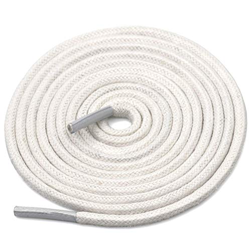 Image of DELELE 2 Pair Super Cotton Round Waxed Shoelaces 1 /8 inchThick Shoe String Boot Laces for Dress Shoes