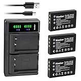 Kastar 3-Pack Battery and LTD2 USB Charger Replacement for Ordro HDV-D9, HDV-D9II, HDV-D10, HDV-D80, HDV-D80S, HDV-D100, HDV-D200, HDV-D300, HDV-D320, HDV-D325, HDV-D395, HDV-V7, HDV-V7 Plus Cameras