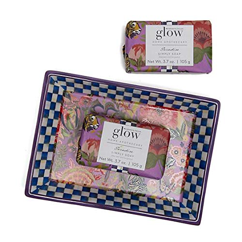 MACKENZIE-CHILDS Royal Check Paradise Bar Soap & Dish Set