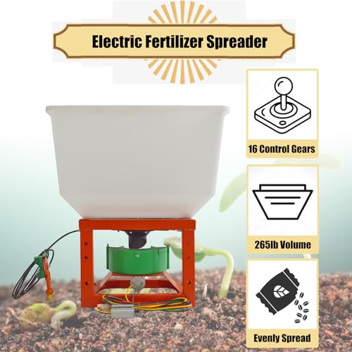 Esparcidor frontal eléctrico para fertilizante 265 lb INTSUPERMAI miniatura 2