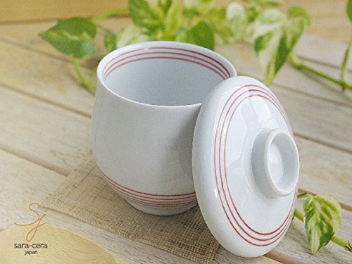 Amazon | 有田焼 波佐見焼 錦筋朱色 茶碗蒸し碗 スープポット 和食器