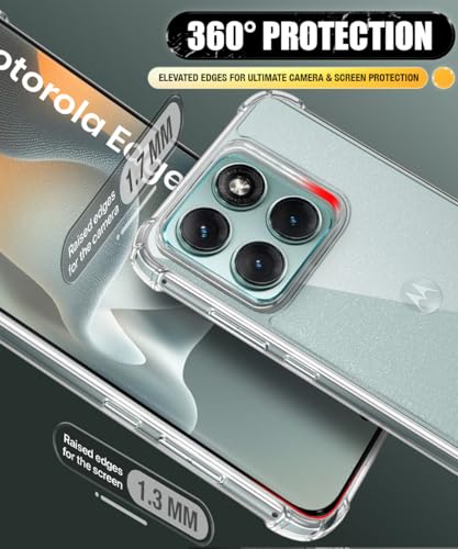 Image of WOW IMAGINE Ultra-Hybrid Crystal Clear Back Case for Motorola Moto Edge 70 Fusion 5G | Shockproof Design | Camera Protection Bump | Hard Mobile Back Cover with Cushioned Edges - Transparent