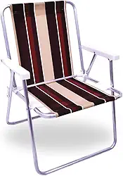 Cadeira de Praia Jardim em Alumínio Resistência e Conforto para você Suporta Até 120kg Cores Variadas (Marrom)