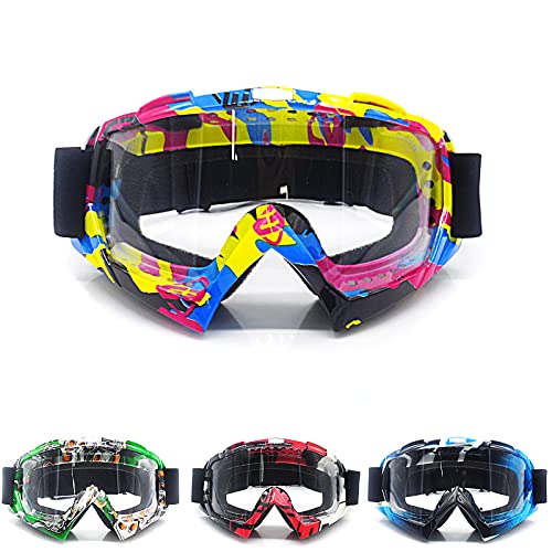 APEBAZY Lunettes de motocross Lunettes de moto Off Road Racing Lunettes cross Anti-buée UV Lunettes de protection Lunettes de sport Lunettes de ski Lunettes...
