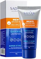 Creme de remoção de pelos para homens – indolor, impecável, depilatório calmante para pelos indesejados grossos do corpo masculino – sem cabelo íntimo/privado em casa