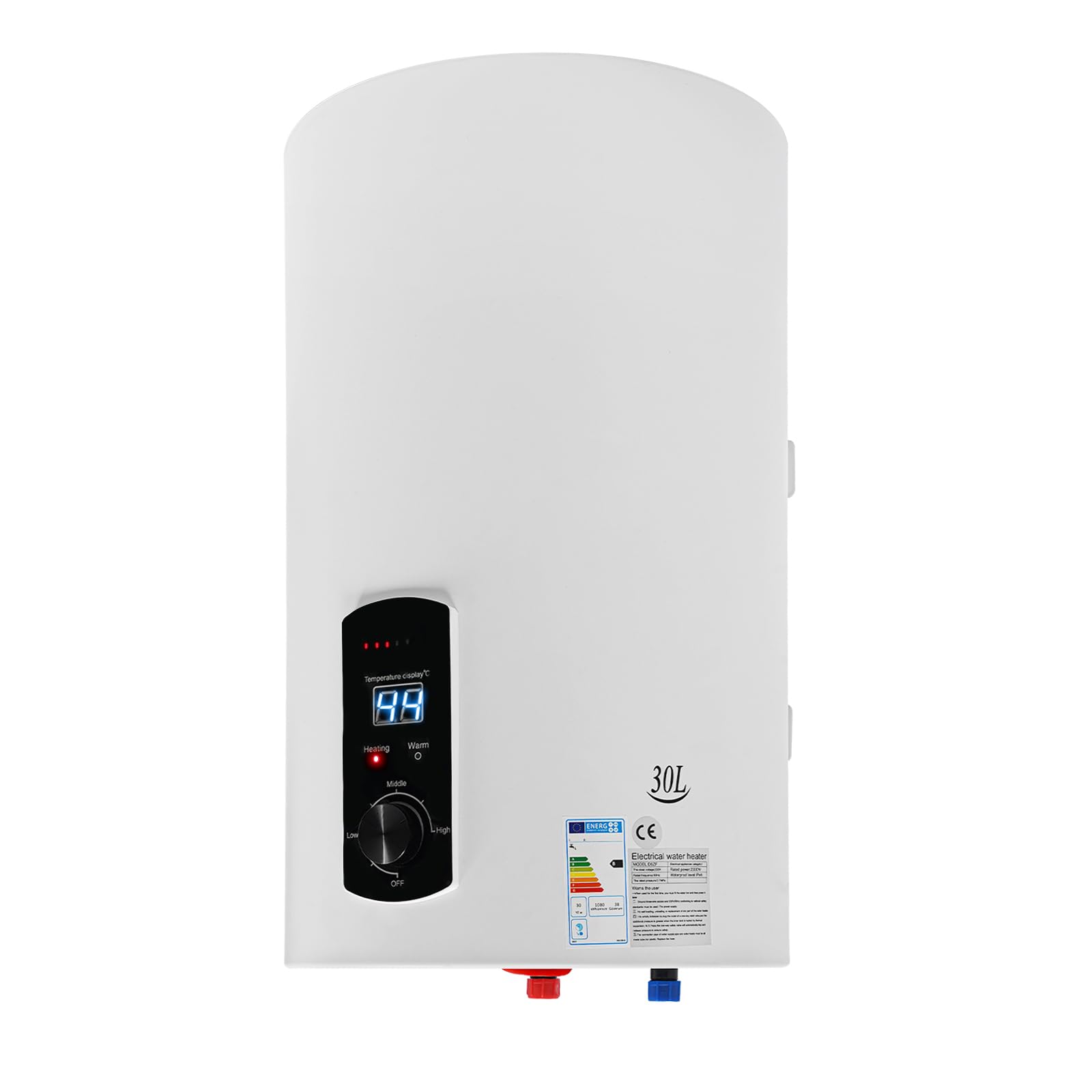 Calentador de agua con tanque de 2000 W con funda de hierro (capacidad del tanque 30 l) para cocinas, baños, bares, restaurantes, hoteles, peluquerías