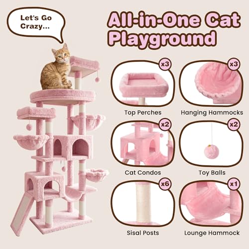 Torre para gatos SHA CERLIN 82 pulgadas multi-niveles miniatura 3