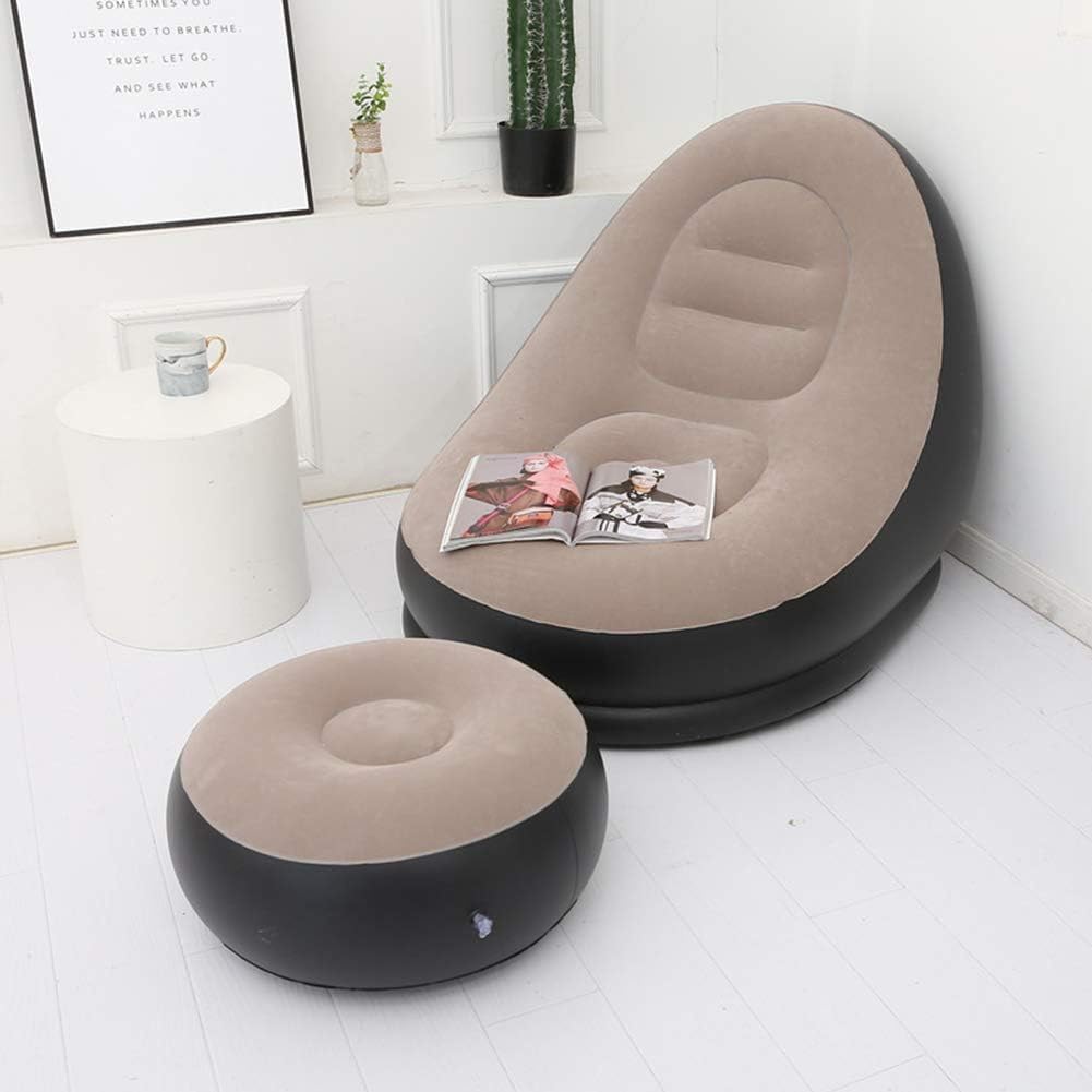 Inflatable Sofa Chair with Footrest & Electric Pump | Portable Air Chair with Ottoman | Comfortable Lazy Lounge Sofa for Home, Camping & Travel-image-42