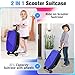 MoraRise Suitcase Scooter,Ride on Suitcase for Kids,2in1 Hardside Scooter Luggage for Children&Adults,Toddler Flight Essential,Multifunctional Foldable&Lightweight Carry On Luggage with Wheels (Blue)