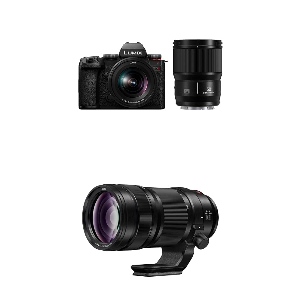 Panasonic LUMIX S5II Mirrorless Camera (DC-S5M2WK) with LUMIX S PRO 70-200mm F4 Telephoto Lens (S-R70200)