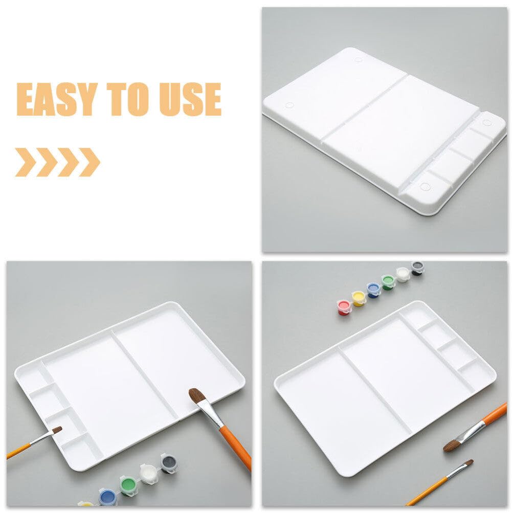 Palette de Peinture Carrée à Compartiments pour Étudiants et Peintres