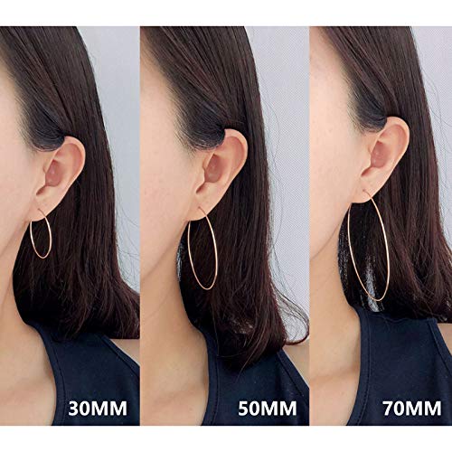 Thin Gold Hoop Earrings for Women - Hypoallergenic Lightweight Gold Hoop Earrings Dainty - Large2