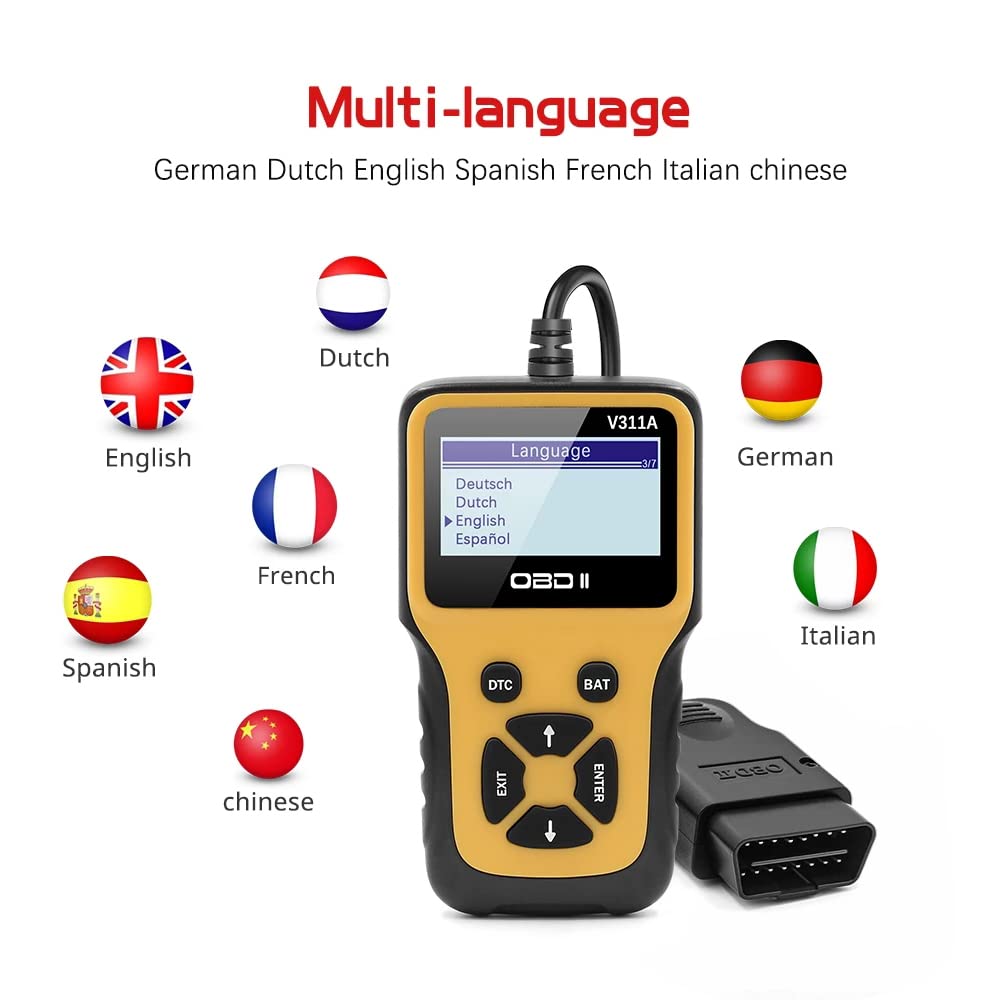Test della Tensione della Batteria del Rilevatore di Guasti dell' Auto Riloer, Lettore di Codice Diagnostico della Luce di Guasto del Motore OBD2 Universale