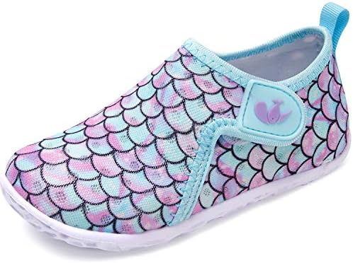 JIASUQI Baby Outdoor Indoor Fashion Casual Water Skin Shoes Socks for Beach Swim Surf Mermaid Scale 18-24 Months