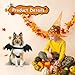 Binlava Halloween Kostüm Hund Fledermaus Flügel, Hundekostüm mit Kürbisglocke, Einstellbar Haustier Fledermaus Kostüm, Niedlich Haustier-Cosplay-Dekorationen für Kleiner Hunde Halloween-Party(M)