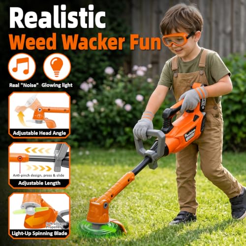 Image of Pandapop 3-in-1 Kids Leaf Blower, Weed Wacker & Hedge Trimmer Toy