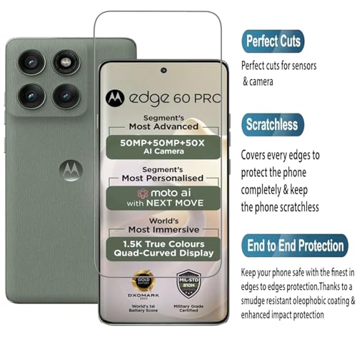 Image of HYPER Edge to Edge Tempered Glass for Motorola edge 60 Pro with Installation kit (BLACK) (Pack of 1)
