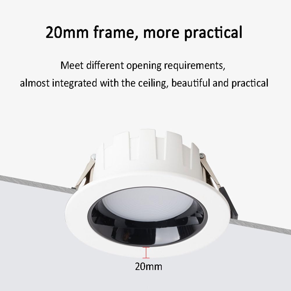 4 Sztuki Ultracienkich Wpuszczanych Lamp Sufitowych Led Z Możliwością Wyboru Koloru Czarnego I Białego, Ściemnianymi Diodami Led W 3 Barwach, Listwą Maskującą, Lampkami Led W Puszkach, W Kolorze Czar