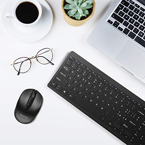 OMOTON Set di Tastiera Wireless e Mouse, Tastiera