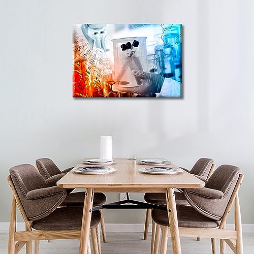 Image of Chemical Equations Laboratory Research Concept Canvas Wall Art Clinical Laboratory Wall Art for Living Room 1 Panels Wall Pictures Giclee Print Gallery Packaging Artwork Ready to Hang (16 inchWx24 inchH)