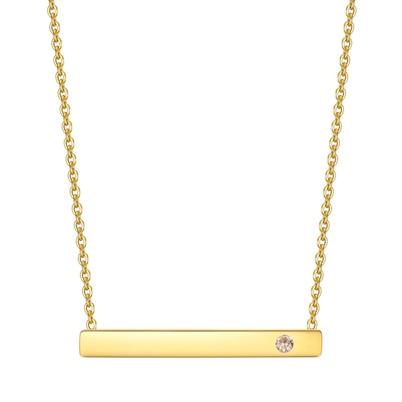 Collier en acier inoxydable de haute qualité orné d'un cristal rectangulaire - 2