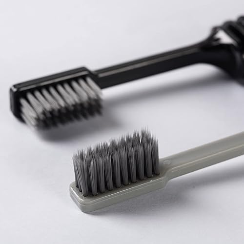 Miniatura 9 de Cepillo de dientes plegable de carbón de bambú para viajes, camping, vacaciones, paquete de 2