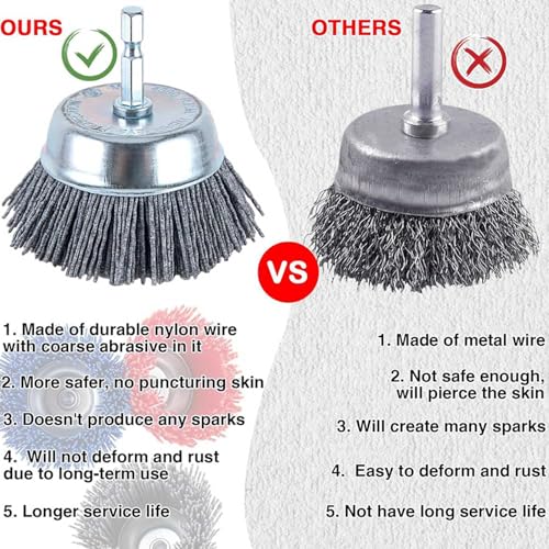 Brosse nylon abrasive haute densité ensemble de brosses de forage de finition durable - 4