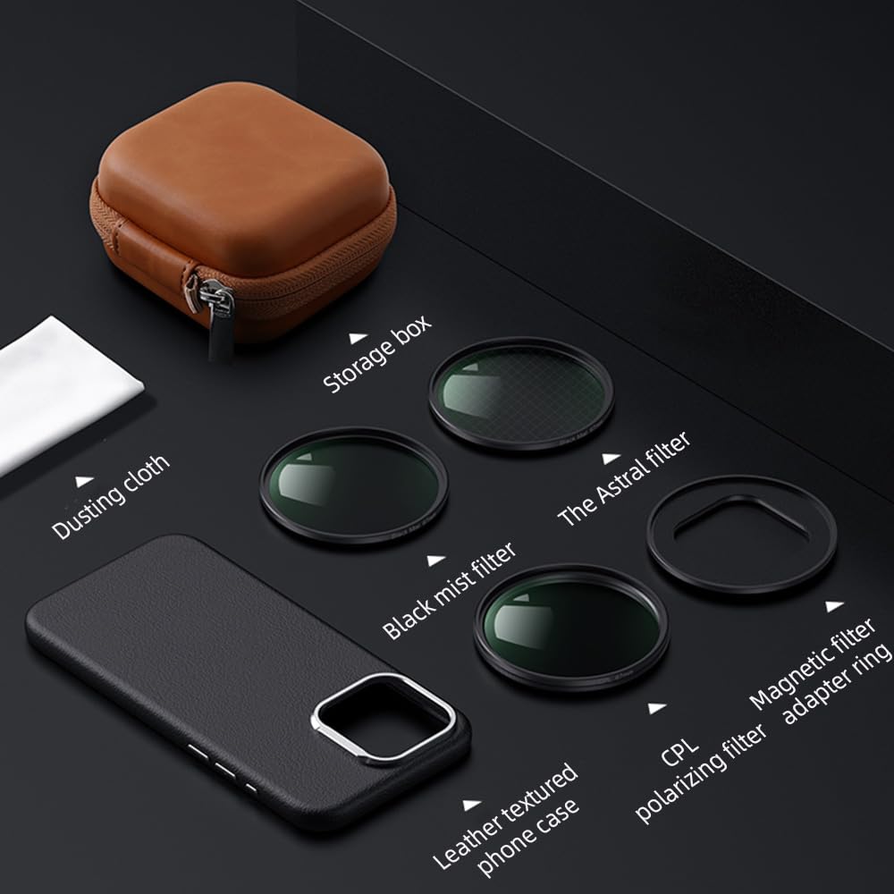 Zestaw magnetycznych obiektywów do telefonu 67 mm z pierścieniem adaptera CPL Astral Black Mist i etui do mobilnej fotografii wideografii