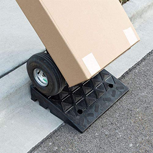 Rampas de borde de goma, rampa para bordillo de vehículo automóvil - Puente umbral de goma resistente, para muelle de carga, garaje, acera, camión, scooter, bicicleta y motocicleta, larga de 20 pulgadas miniatura 6