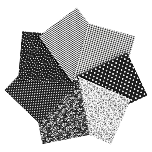 AOOSA 7 Piezas Diseño de Retales Telas 50x50cm, 100% Tela algodón Telas Patchwork, Cuadrada Florales Precortados para Costura, Acolchado, Decoración de Bricolaje, Trabajo a Mano, Textil Manualidades