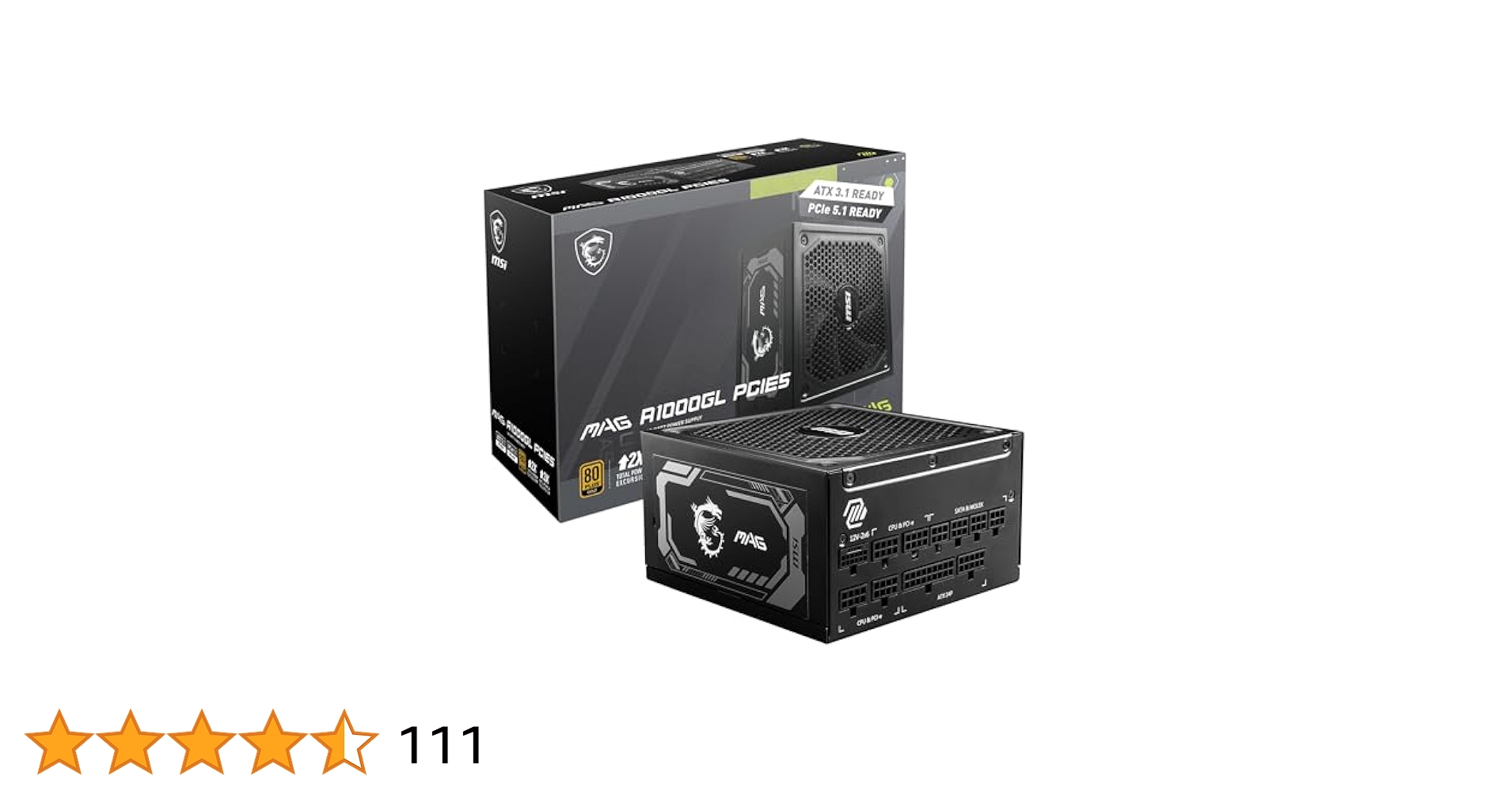 MSI MAG R1000GL PCIe5 1000W 電源ユニット Amazon.com: MSI MAG A1000GL PCIE 5 Gaming Power Supply - ATX