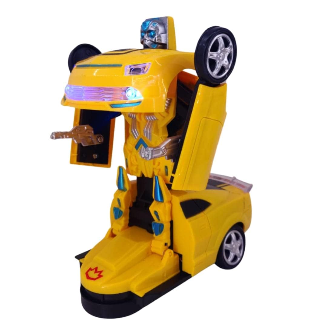 KRIREEN Automatic 2-in-1 Deformation Toy with Light Music and Bump Function, Battery Operated Auto Convertible Robot Car Toy, (Sports car) - Multicolor, (Pack of 1) 2