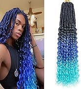 DoeSeor 30 Inch Goddess Locs Crochet Hair 8 Packs New Soft Faux Locs Crochet Braids Deep Wave Pre...