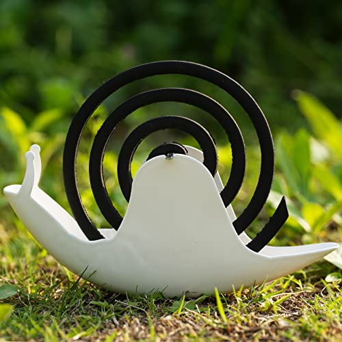 Snail Mosquito Coil Holder Iron Metal Fireproof Incense Burner Bracket,Animal Mosquito Incense Coil Holder Hanging Coil Rack For Home Office Bedroom Decor,Mosquito Coil Ornament (White) #TOP4