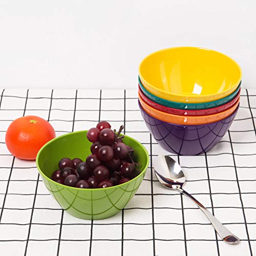 image for JINJIA 6-inch Melamine Bowls, 26-ounce Cereal Bowls Salad Bowl, set of
