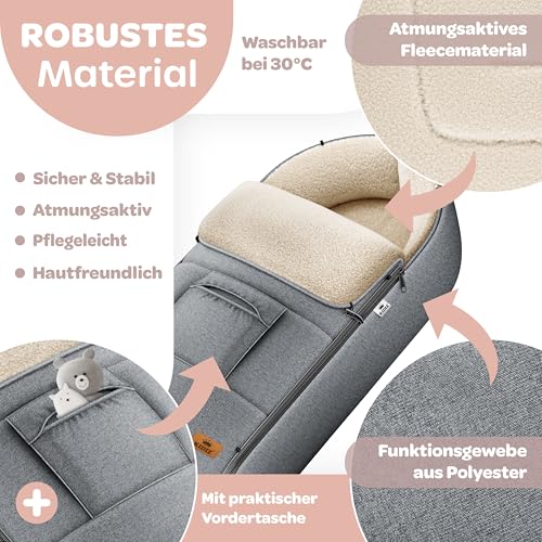 Kidiz® Babyfußsack Baby Fußsack Winterfußsack Babyschale mit Reißverschluss Kuschelsack Babydecke Kinderwagen waschbar verschließbarer… – Ansicht 5