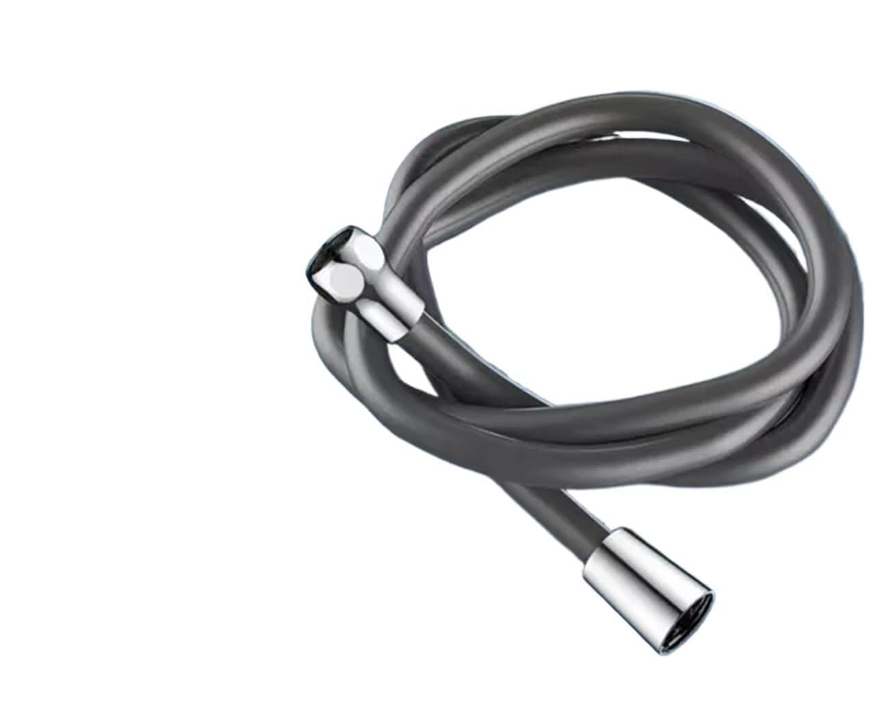 Shower Hose 1.5/2M Silicone Flexible Shower Hose Anti-Winding High Pressure Pipe Explosion-Proof Tube Bathroom Accessories(Grey,200CM)