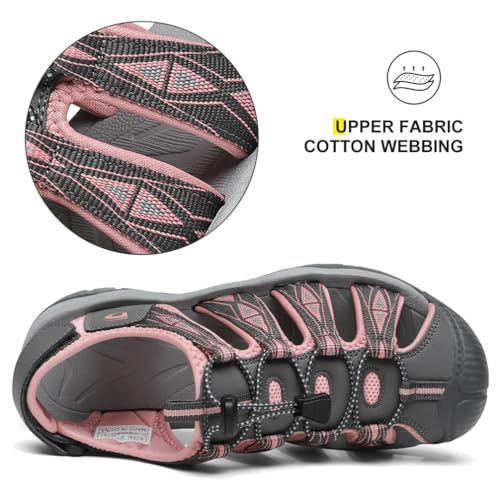 Image of Dannto Women's Sport Hiking Sandals Closed Toe Outdoor Athletic Walking Sandal Lightweight Summer Water Shoes