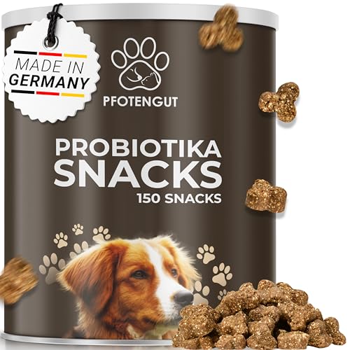 PFOTENGUT® Verdauungssnacks für Hunde [Made IN Germany] - 150 Snacks zur Förderung der Darmflora & Verdauung - Leckerlis zur Stärkung des Immunsystems - Probiotika Hund - Darmflora Aufbau Hund