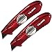2 Pack Tajima VR-101R VR-Series Fixed-blade Utility Knife with 3 V-REX Blades - Red