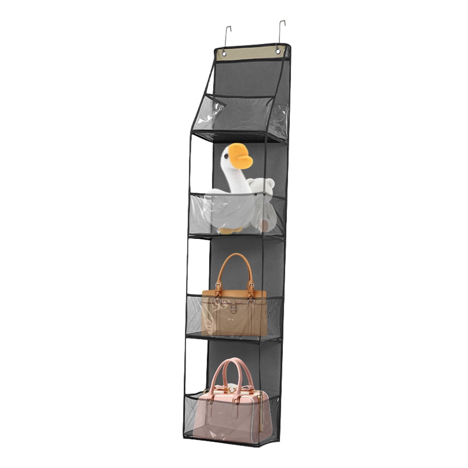 Organizer Da Porta A Tasche Trasparenti - 4 O 6 Strati, Con Ganci In Metallo, Per Dispensa, Armadio E Bagno