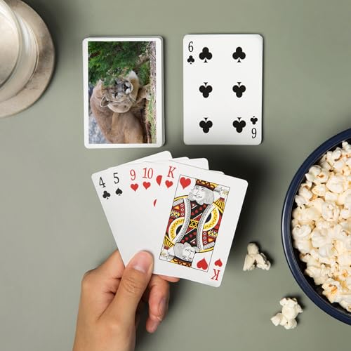 Lantern Press Cougar Crouching, 52 naipes poker miniatura 2