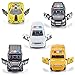 KIDAMI Die Cast Metal Toy Cars Set of 5, Little Openable Doors Pull Back Car Gift Pack for Kids (Police car)
